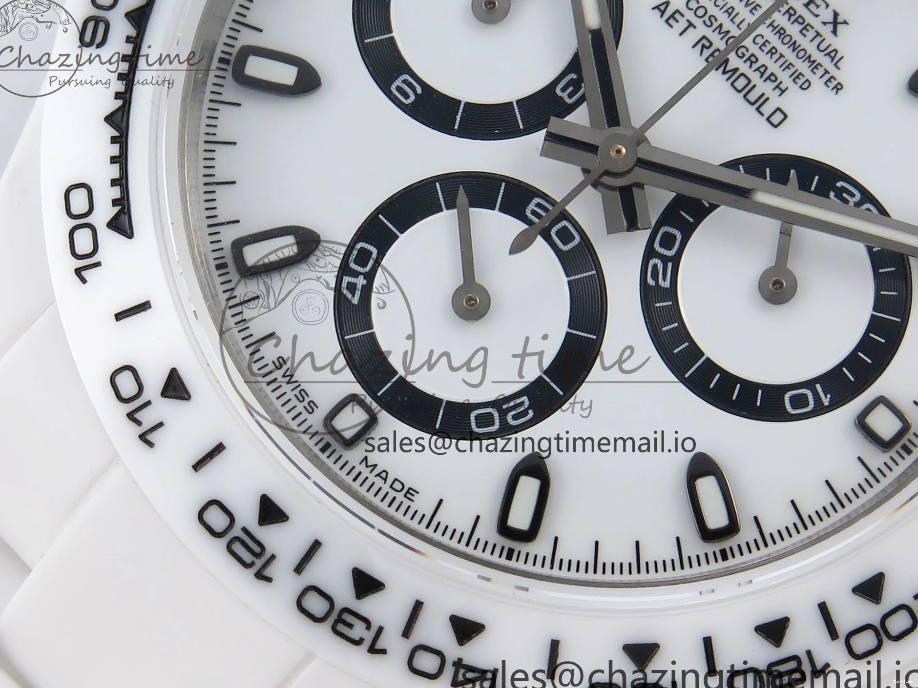 MiroTime 0202 Daytona AET White Ceramic Case and Bracelet Black Dial N6F Best Edition SA Seasonal 1195